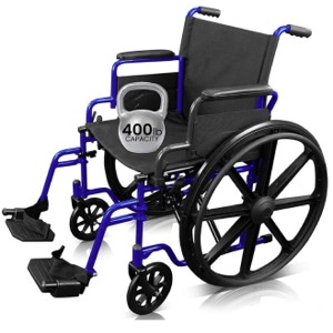 Vive Heavy Duty Manual Wheelchair Blue